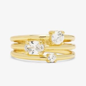 Nina Stacked Ring Gold|White Diamondettes